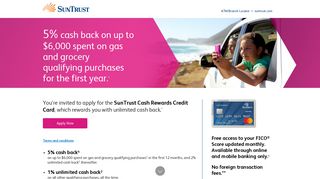 
SunTrust Cash Rewards Credit Card - SunTrust Bank  
