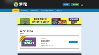 
                            3. Super Bingo - Michigan Lottery - Winner Bingo Sign In