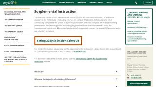 
                            1. Supplemental Instruction | myUSF - Connect Usfca Home Portal F