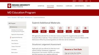 
Supplemental Materials | MD Program | IU School of Medicine
