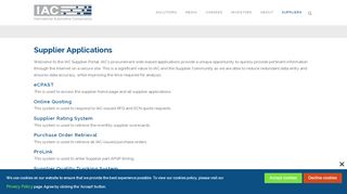 
                            1. Supplier Applications - IAC Group - Iac Supplier Portal