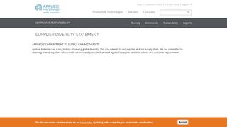 
                            3. Supplier Diversity Statement | Applied Materials - Applied Materials Supplier Portal