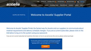 
                            1. Supplier Portal - Axcelis - Axcelis Supplier Portal