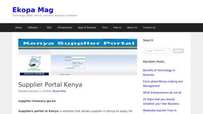 
                            7. Supplier Portal Kenya - Ekopa Mag