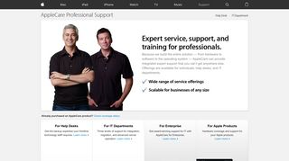 
                            2. Support - AppleCare Professional Support - Apple - Applecare Enterprise Portal