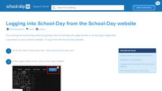 
                            2. Support Centre | Logging into School-Day from the School ... - Www School Day Com En Home Portal