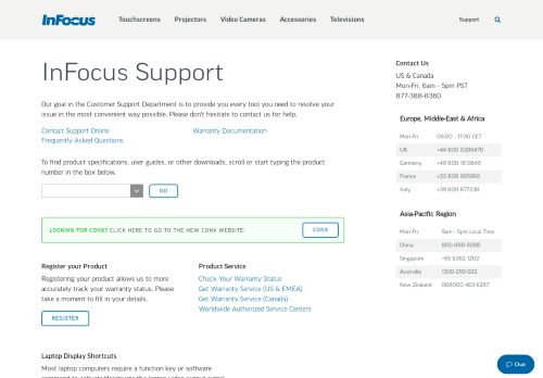 
Support - Collaboration and Visualization Solutions | InFocus  
