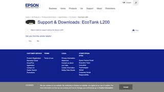 
                            1. Support & Downloads - EcoTank L200 - Epson - My Epson Portal L200