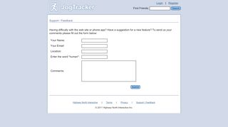 
                            4. Support / Feedback - JogTracker - Run, walk, bike tracker for ... - Jogtracker Portal