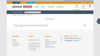 
                            2. Support - My Digital Home Phone Portal - Primus - Costco Ontario - Primus Phone Portal