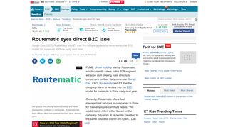 
                            8. Surajit Das: Routematic eyes direct B2C lane - The Economic ... - Routematic Amazon Portal