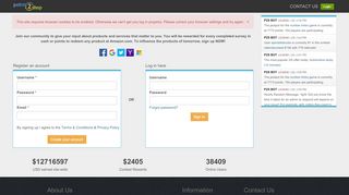 
Surveys - Registration form and login | Points2shop  
