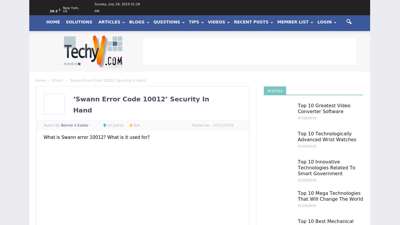 
                            7. ‘Swann Error Code 10012’ Security In Hand - Techyv.com