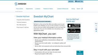 
                            5. Swedish MyChart | Swedish Medical Center Seattle and ... - Swedish American My Chart Portal