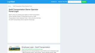 
                            7. Swift Transportation Owner Operator Portal Login or Sign Up - Swift Owner Operator Portal Account