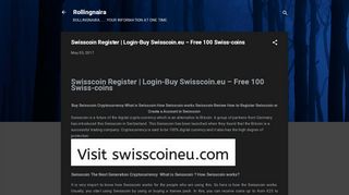 
                            5. Swisscoin Register | Login-Buy Swisscoin.eu – Free 100 ... - Swisscoin Login