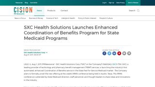 
                            8. SXC Health Solutions Launches Enhanced Coordination of Benefits ... - Sxc Health Solutions Provider Portal