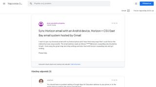 
Sync Horizon email with an Andrid device, Horizon = CSU East Bay ...
