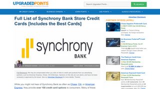 
Synchrony Bank - Upgraded Points  
