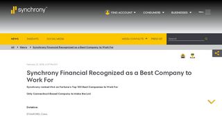 
                            8. Synchrony Financial Recognized as a Best Company to Work ... - Synchrony Sso Login Workday
