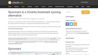 
                            5. Syncmarx is a Xmarks bookmark syncing alternative - gHacks ...