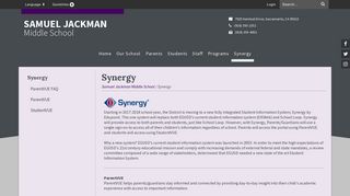 
                            1. Synergy - Samuel Jackman Middle School - Jackman School Loop Portal