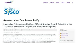 
                            7. Sysco Acquires Supplies on the Fly NYSE:SYY - Supplies On The Fly Portal