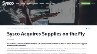 
                            3. Sysco Acquires Supplies on the Fly – Sysco - Supplies On The Fly Portal