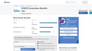 
                            7. SYSCO Corporation Benefits & Perks | PayScale - Sysco Benefits Portal