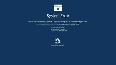 System Error  USAA