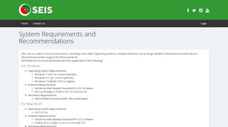 
                            7. System Requirements and Recommendations - SEIS - Https Beta Seis Org Login