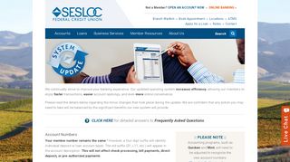 
                            7. System Update | SESLOC Federal Credit Union - Sesloc Ebranch Portal