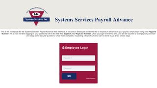 
                            5. Systems Services, Inc. - Systems Services Payroll Advance - Advance Payroll Secure Portal