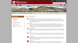 
                            8. Systems Supported - University of Utah - Human Resources - University Of Utah Employee Portal