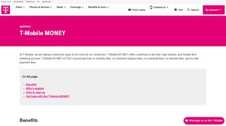 
T-Mobile MONEY | T-MOBILE SUPPORT  
