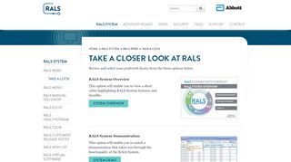 
                            1. Take a Closer Look at the Alere RALS® System - RALS.com - Alere Rals System Login