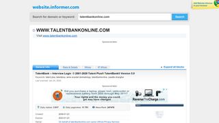 
                            7. talentbankonline.com at WI. TalentBank -- Interview Login ... - Talentbankonline Portal