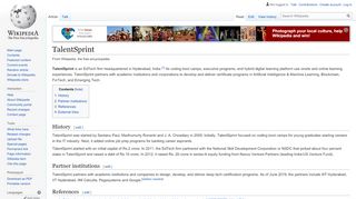
                            7. TalentSprint - Wikipedia - Talentsprint Portal