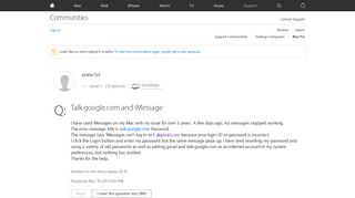 
                            1. Talk.google.com and iMessage - Apple Community - Messages Can T Portal To Talk Google Com