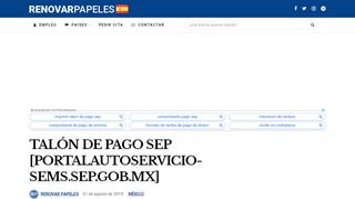 
                            5. Talón de Pago SEP [portalautoservicio-sems.sep.gob.mx] - Portalautoservicios Sems Gob Mx Portal
