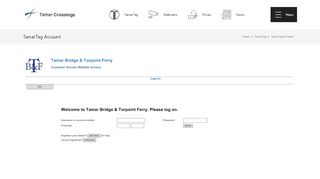 
                            2. TamarTag Account - The Tamar Bridge and Torpoint Ferry - Tamar Tag Login