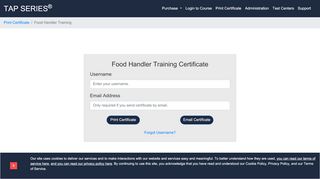 
                            1. Tap Series® | Print Certificate | Food Handler Training - Tapseries Online Training Portal