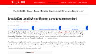 Target Red Card Login - Target EHR - Target Manage My Redcard Portal