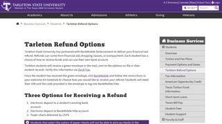
                            2. Tarleton Refund Options - Students - Business Services ... - Tarleton Choice Card Portal