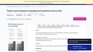 
                            9. Task 2 UWS Transport management system is now in the ... - Uws Mysr Portal