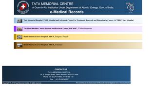 
                            2. Tata Memorial Hospital - Tata Memorial Centre - Tmc Gov In Report Login