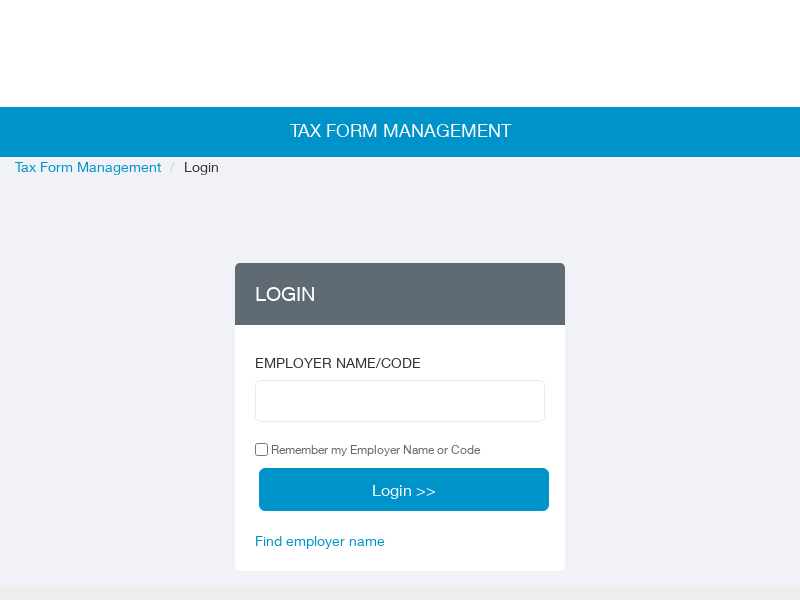 Tax Form Management Login