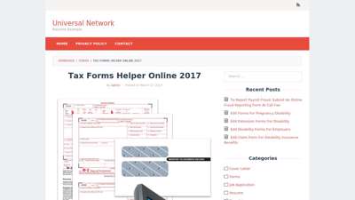 Tax Forms Helper Online 2017  Universal Network