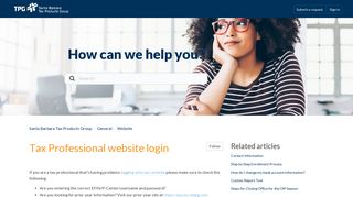 
                            4. Tax Professional website login – Santa Barbara Tax Products ... - Tpg My Account Portal