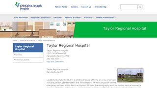
                            6. Taylor Regional Hospital | CHI Saint Joseph Health - Taylor County Hospital Patient Portal